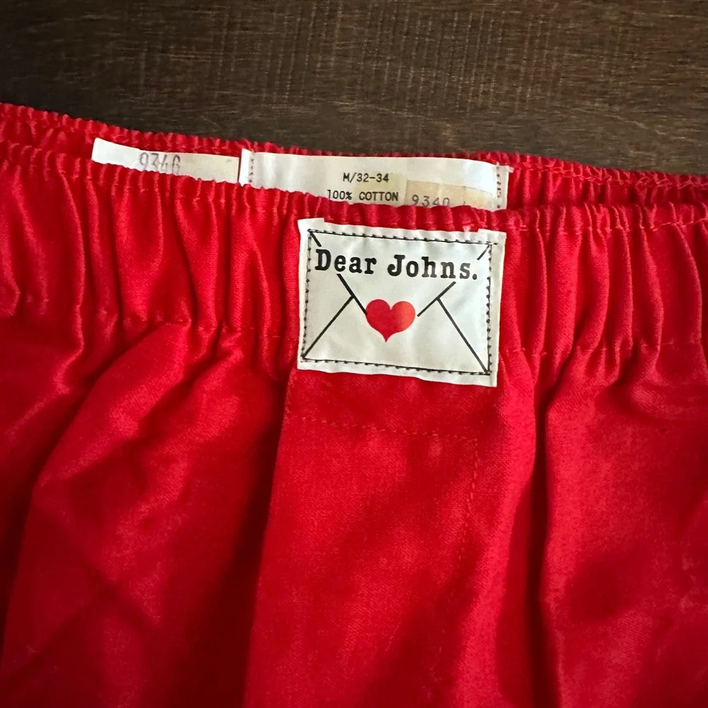 Vintage 1991 Dear Johns Mens Red Dear Santa I Want It All Novelty Boxers Medium